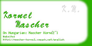 kornel mascher business card